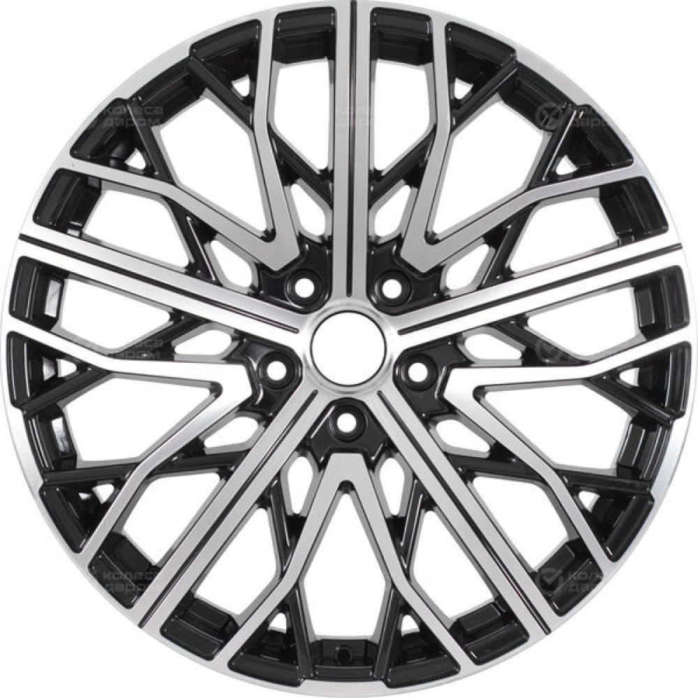 Колесный диск RST R002 8.5xR20 5x120 ET45 DIA59.6 глянцевый черный с полированной лицевой частью