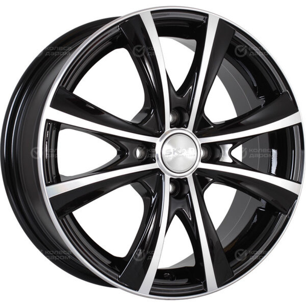 Колесный диск СКАД Мальта 6xR15 4x108 ET47.5 DIA63.35 (уценка) черный глянцевый с полированной лицевой поверхностью