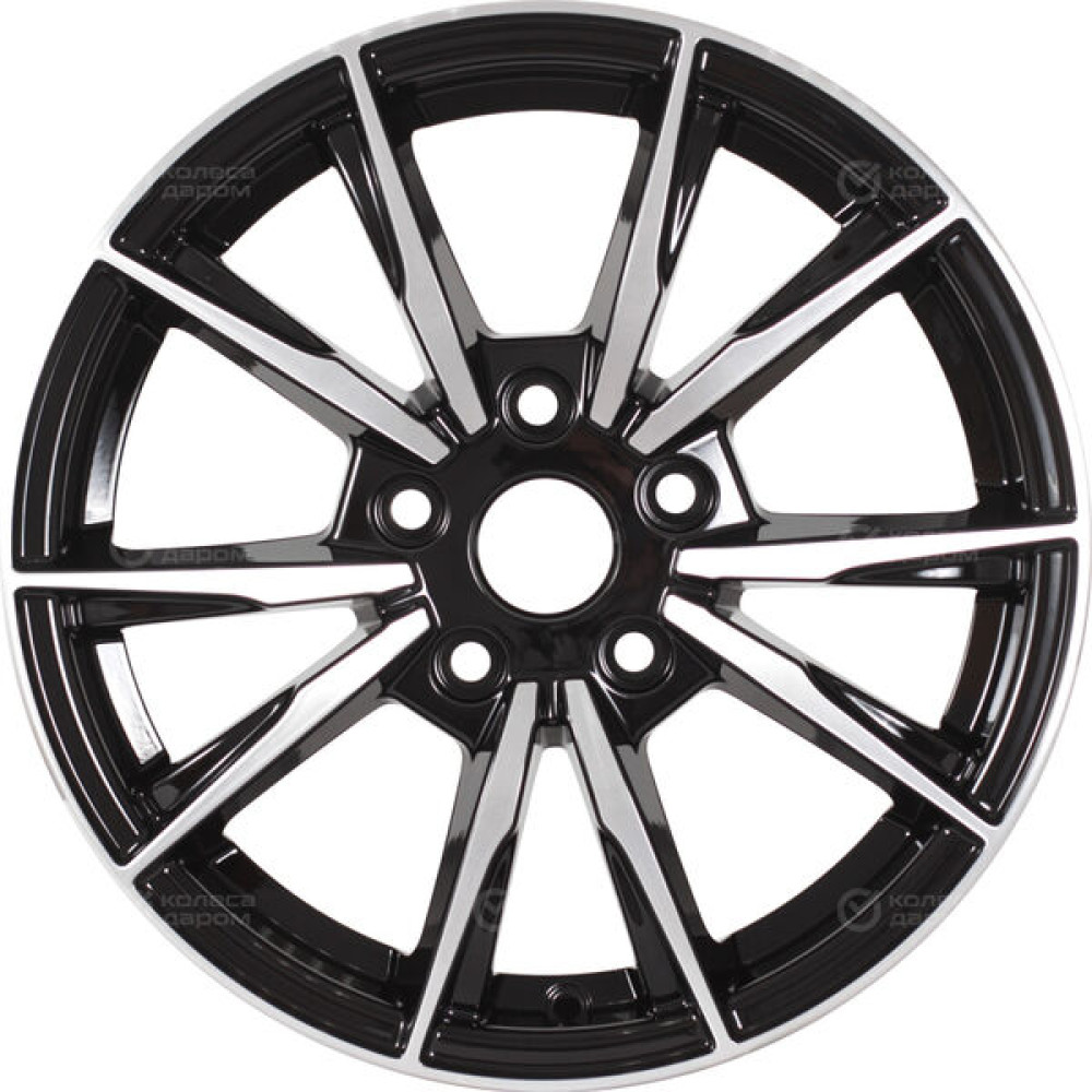 Колесный диск iFree Сион 6.5xR15 5x100 ET38 DIA57.1 чёрный глянцевый с полированной лицевой частью