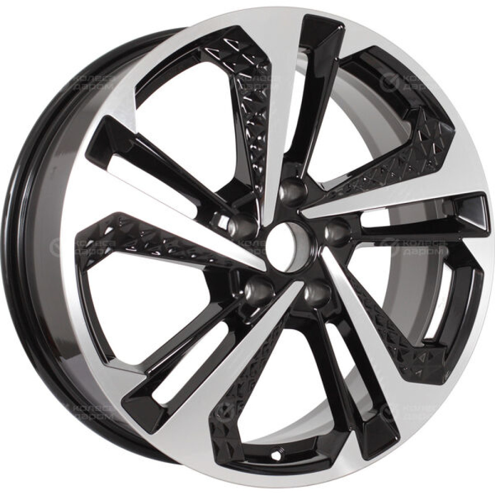 Колесный диск СКАД KL-1069 7xR18 5x114.3 ET35 DIA60.1 черный глянцевый с полированной лицевой поверхностью
