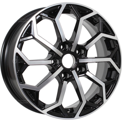 Колесный диск iFree Спейс-Нидл 6.5xR16 5x100 ET38 DIA67.1 чёрный глянцевый с полированной лицевой частью