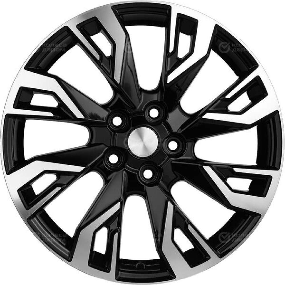 Колесный диск Carwel Чеко 1809 7xR18 5x108 ET33 DIA60.1 черный глянцевый с полированной лицевой частью
