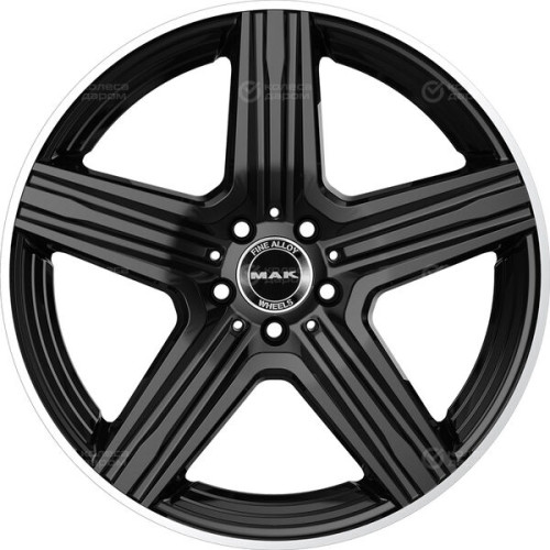 Колесный диск MAK Lewis 9xR18 5x112 ET50 DIA66.6 блестящий чёрный с зеркальным кольцом