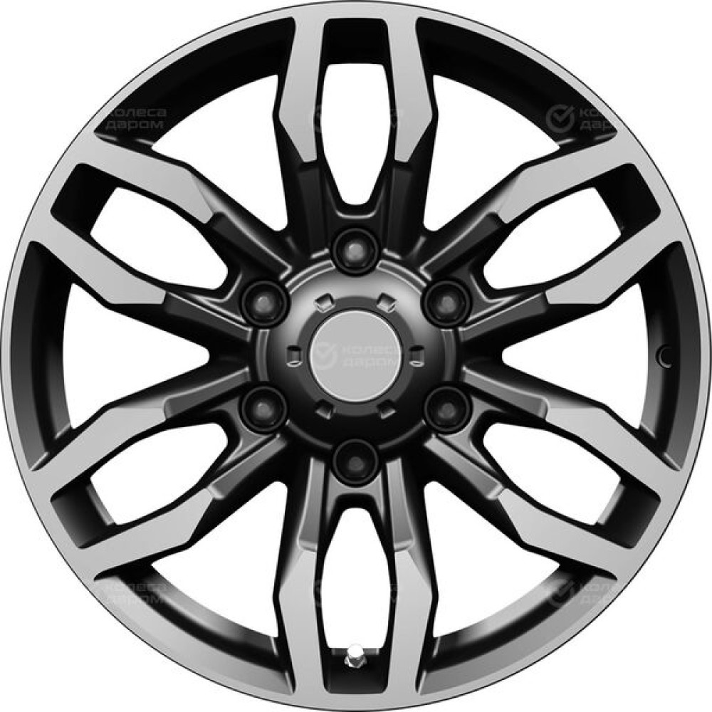 Колесный диск Carwel Немо 228 7.5xR17 6x139.7 ET33 DIA100.1 чёрный глянцевый с полированной лицевой поверхностью