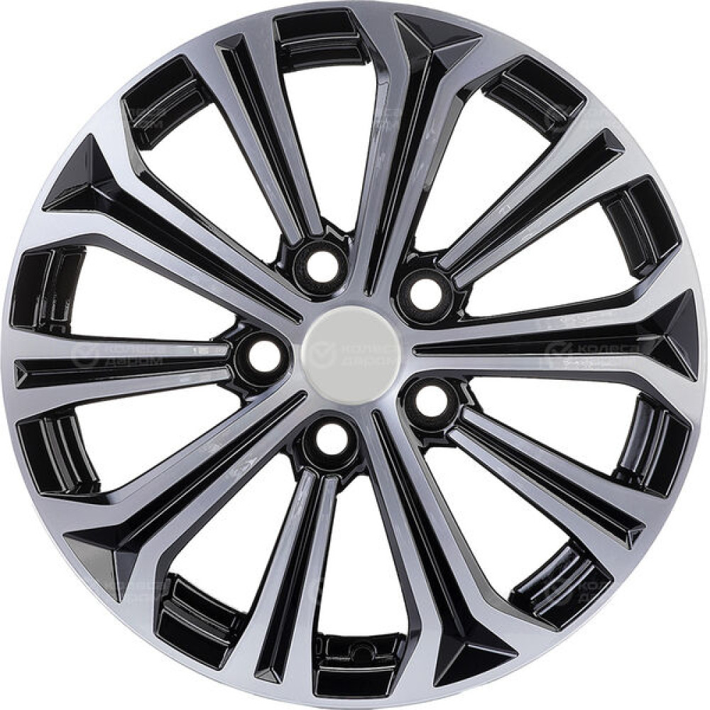 Колесный диск Carwel Кудро 1610 6.5xR16 5x112 ET46 DIA57.1 черный глянцевый с полированной лицевой частью