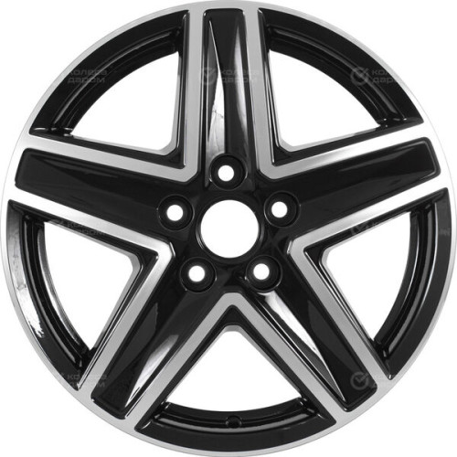 Колесный диск Carwel Витим 237 6.5xR16 5x108 ET42 DIA65.1 чёрный глянцевый с полированной лицевой поверхностью