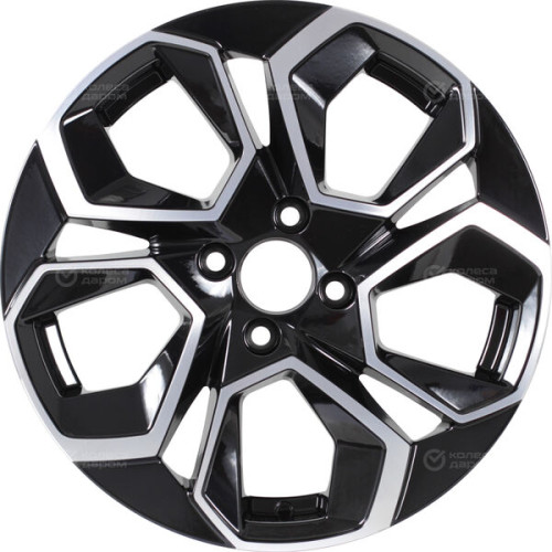 Колесный диск KDW KD1620 6.5xR16 5x114.3 ET45 DIA60.1 глянцевый черный с полированной лицевой частью