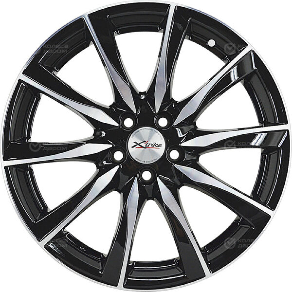 Колесный диск X-trike X120 7xR17 5x114.3 ET40 DIA66.1 черный глянцевый с полированной лицевой поверхностью