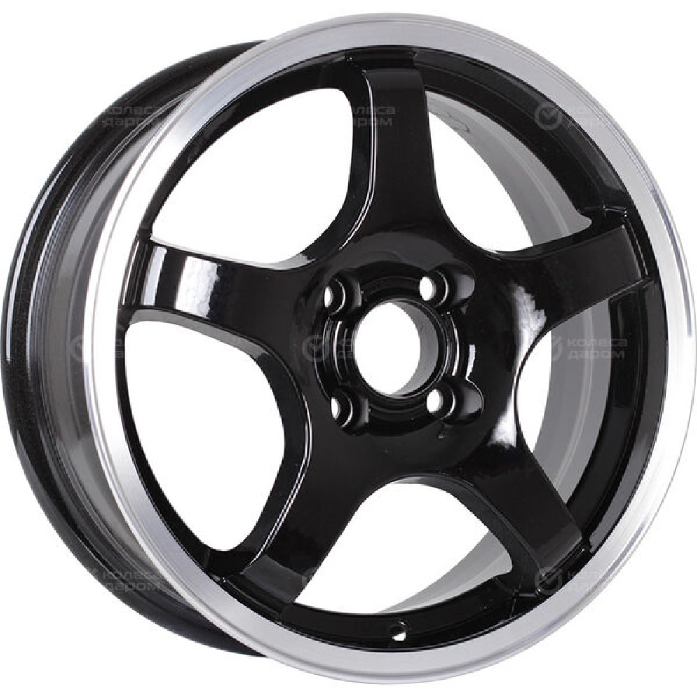 Колесный диск CrossStreet CR14 6xR15 4x100 ET40 DIA60.1 черный глянцевый с полированным ободом