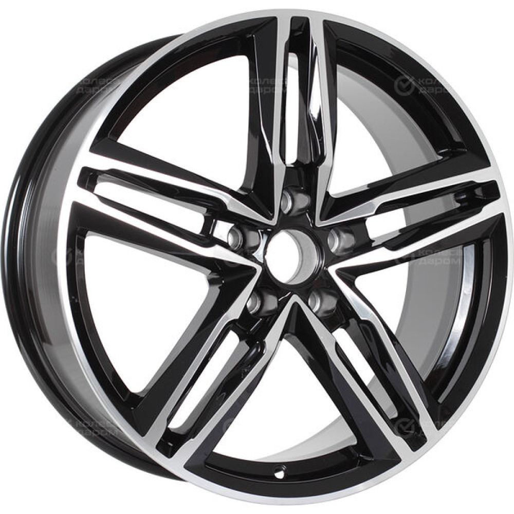 Колесный диск Carwel Малык 138 7xR17 5x112 ET40 DIA57.1 чёрный глянцевый с полированной лицевой поверхностью