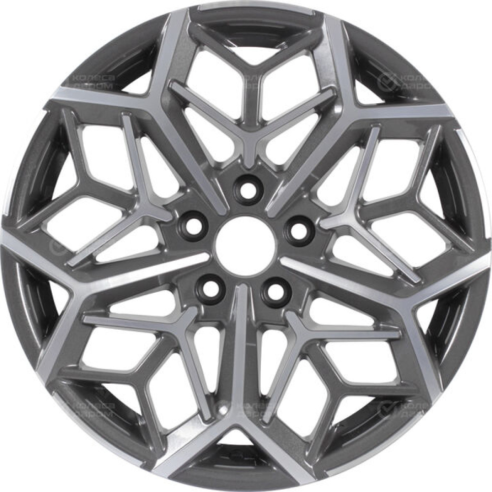 Колесный диск KDW KD1710 7xR17 5x114.3 ET50 DIA67.1 темно-серый с полированной лицевой частью