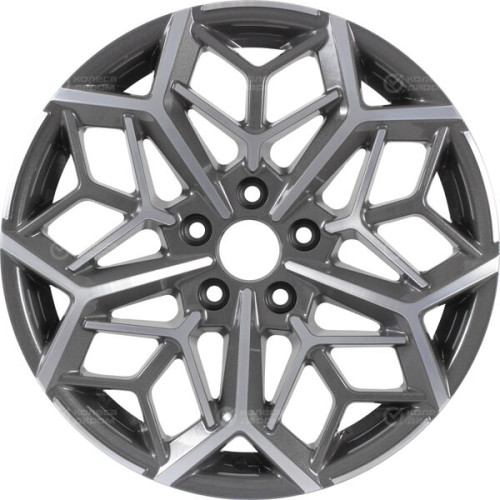 Колесный диск KDW KD1710 7xR17 5x114.3 ET50 DIA67.1 темно-серый с полированной лицевой частью