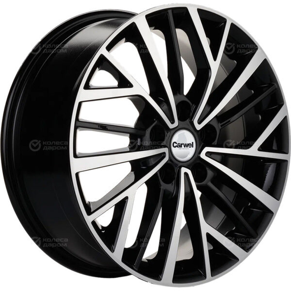 Колесный диск Carwel Токо 1717 7xR17 5x108 ET40 DIA60.1 черный глянцевый с полированной лицевой частью