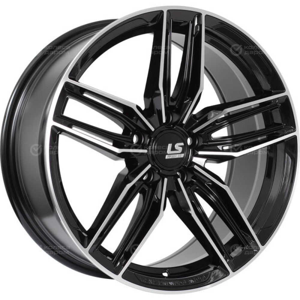 Колесный диск LS FlowForming LS RC54 8xR18 5x114.3 ET40 DIA67.1 черный глянцевый с полированной лицевой частью
