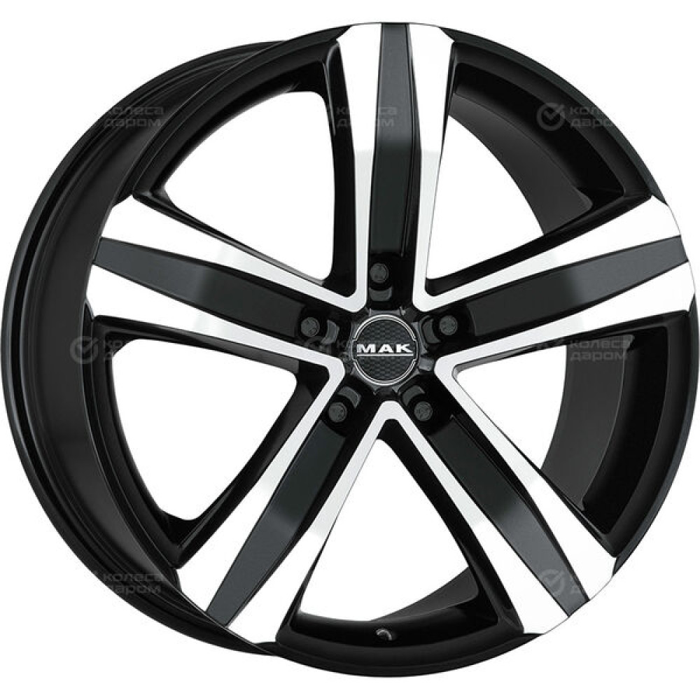 Колесный диск MAK STONE5 6.5xR16 5x120 ET50 DIA65.1 черный глянцевый с полированной лицевой частью