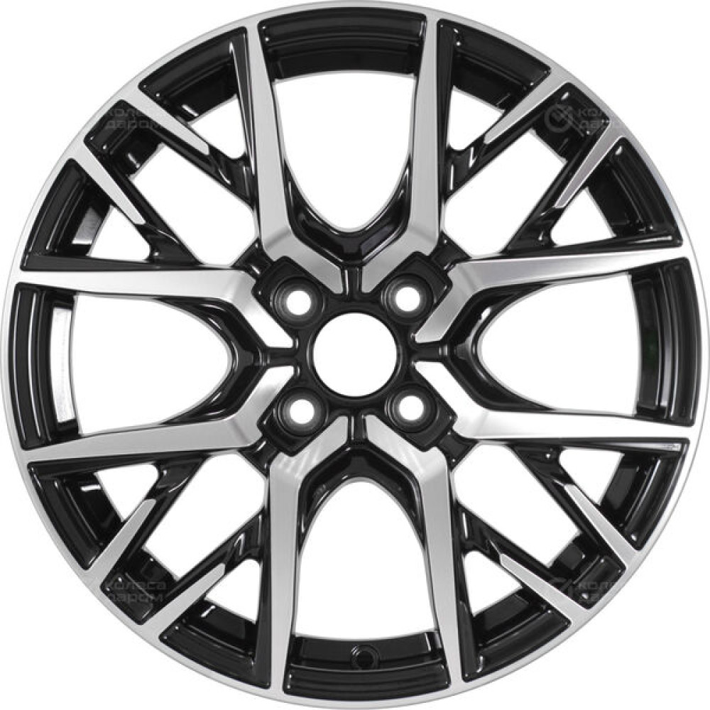 Колесный диск WUP Up124 6.5xR16 4x100 ET36 DIA60.1 черный глянцевый с полированными элементами лицевой поверхности