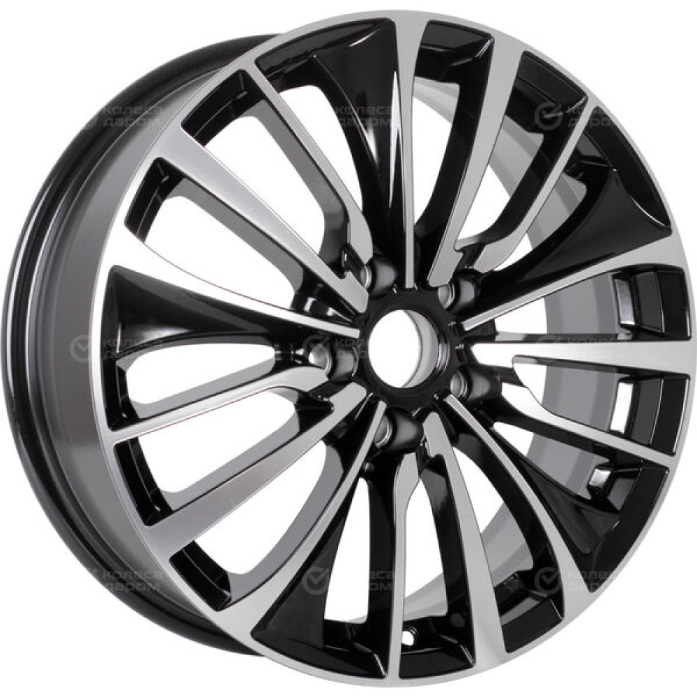 Колесный диск КиК Flanker 6.5xR17 5x114.3 ET37 DIA66.6 черный глянцевый с полированными элементами лицевой поверхности