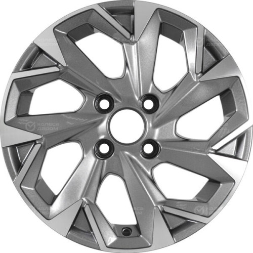 Колесный диск KHOMEN KHW1402 (14_ZV Solaris/Rio) 5.5xR14 4x100 ET43 DIA67.1 насыщенный темно-серый полностью полированный