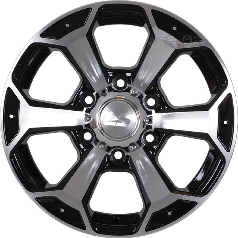 Колесный диск LS LS 187 7.5xR18 6x139.7 ET36 DIA100.1 черный глянцевый с полированной лицевой частью