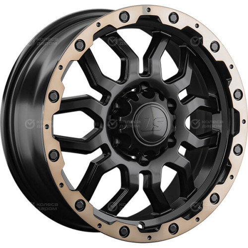 Колесный диск LS LS 1285 7.5xR17 6x114.3 ET40 DIA66.1 черный сатиновый с сатиновым бронзовым полированным ободом