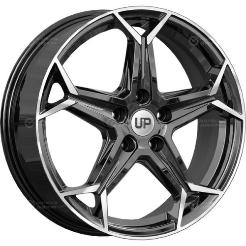 Колесный диск WUP Up118 6.5xR18 5x114.3 ET40 DIA64.1 черный глянцевый с полированными элементами лицевой поверхности