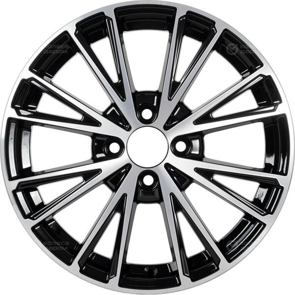 Колесный диск КиК Меандр 6xR16 4x100 ET41 DIA60.1 черный глянцевый с полированными элементами лицевой поверхности