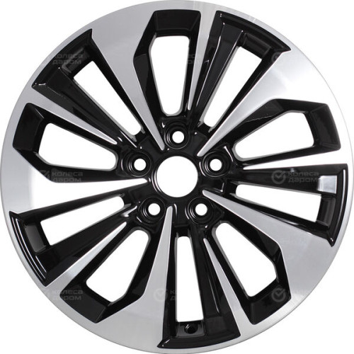 Колесный диск КиК Авиор 7xR17 5x110 ET40 DIA65.1 черный глянцевый с полированными элементами лицевой поверхности