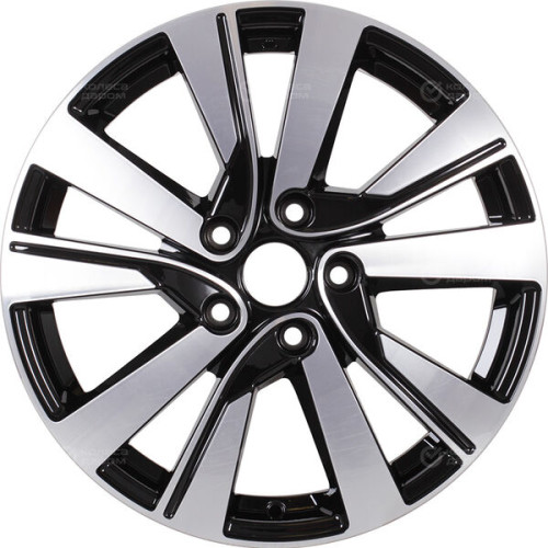 Колесный диск Carwel Гирвас 185 7xR17 5x112 ET48.5 DIA57.1 чёрный глянцевый с полированной лицевой поверхностью