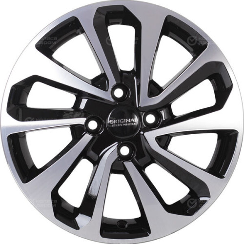 Колесный диск СКАД KL-320 6xR15 4x100 ET46 DIA54.1 черный глянцевый с полированной лицевой поверхностью