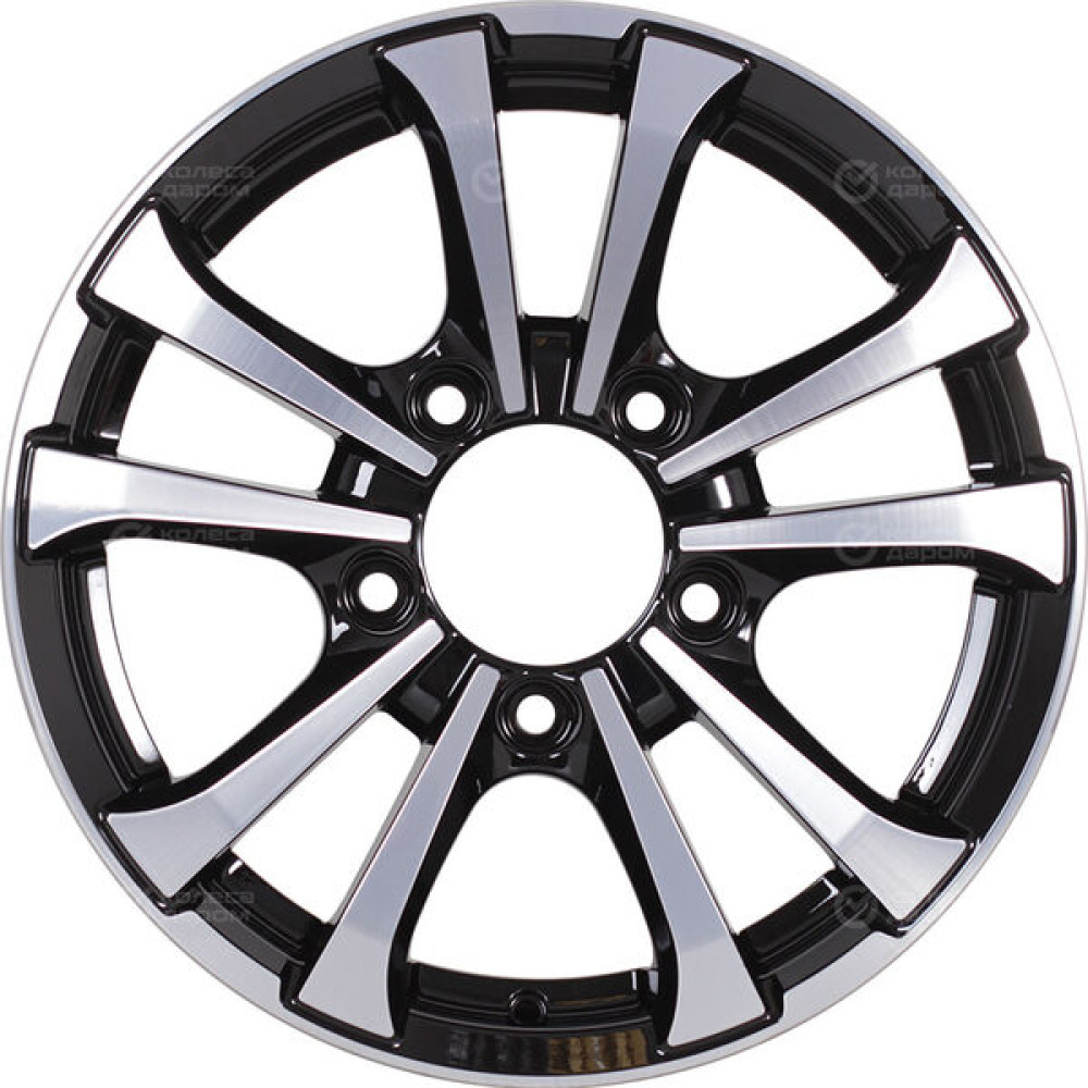 Колесный диск СКАД Тундра 6.5xR16 5x139.7 ET40 DIA98.5 черный глянцевый с полированной лицевой поверхностью