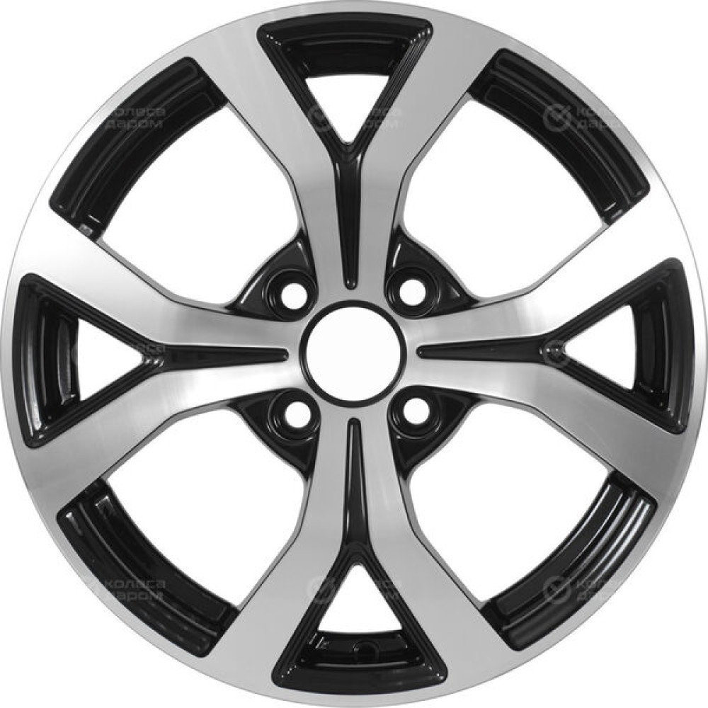 Колесный диск Carwel Таир 137 6xR15 4x100 ET48 DIA54.1 чёрный глянцевый с полированной лицевой поверхностью