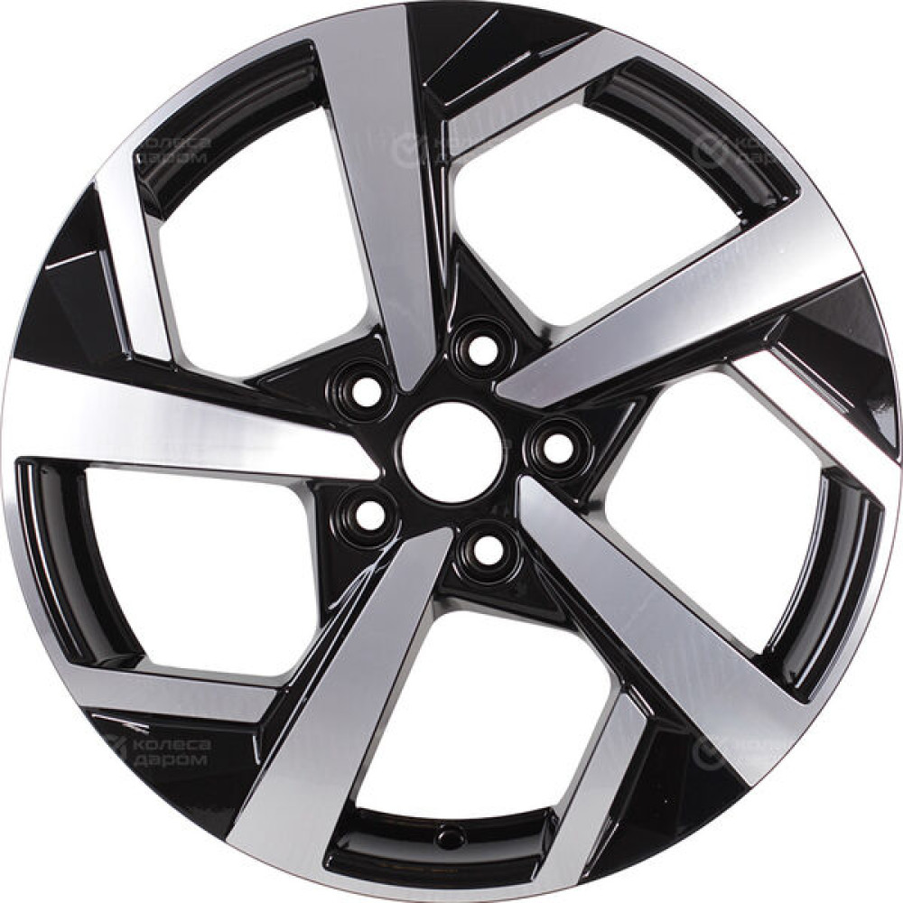 Колесный диск KHOMEN KHW1712 (ZV 17_Haval Jolion) 7xR17 5x114.3 ET37 DIA66.5 глянцевый черный с полированной лицевой частью