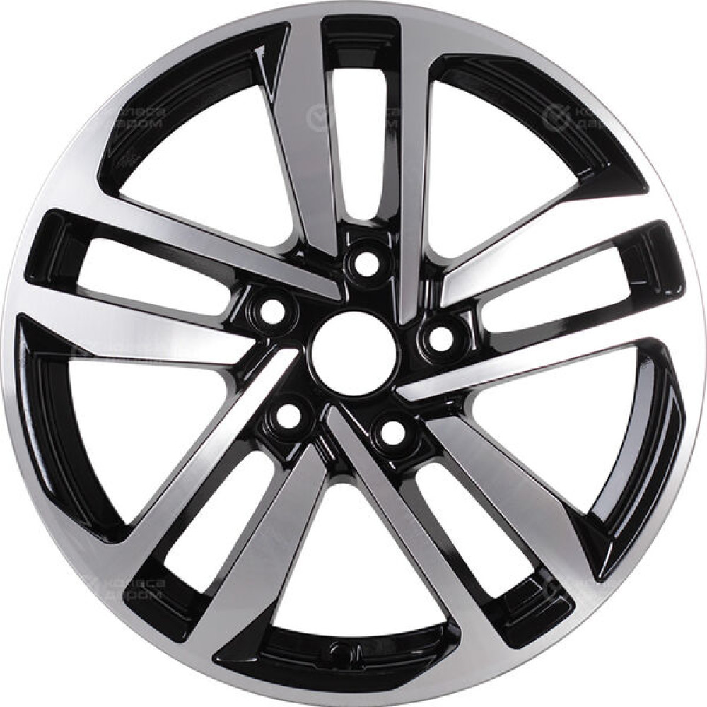 Колесный диск Carwel Шунет 1612 6.5xR16 5x108 ET50 DIA63.35 черный глянцевый с полированной лицевой частью
