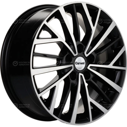 Колесный диск Carwel Токо 1717 7xR17 5x114.3 ET49 DIA67.1 чёрный глянцевый с полированной лицевой поверхностью
