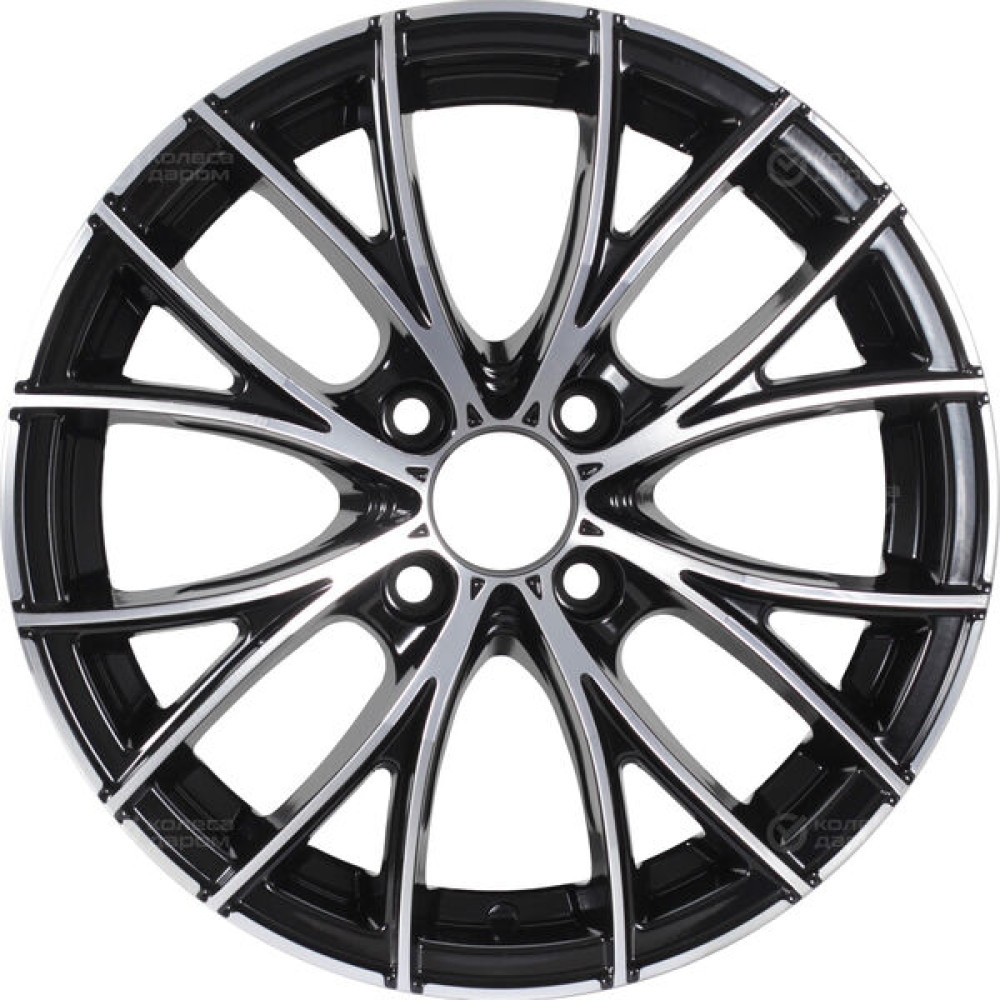 Колесный диск NEO 573 6xR15 4x100 ET40 DIA67.1 глянцевый черный с полированной лицевой частью