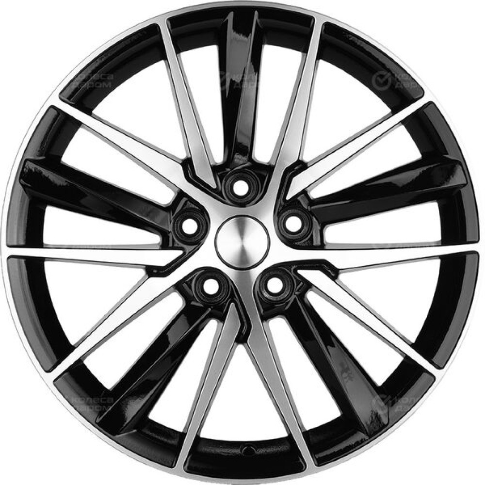 Колесный диск Carwel Алдан 1807 8xR18 5x114.3 ET46 DIA67.1 черный глянцевый с полированной лицевой частью