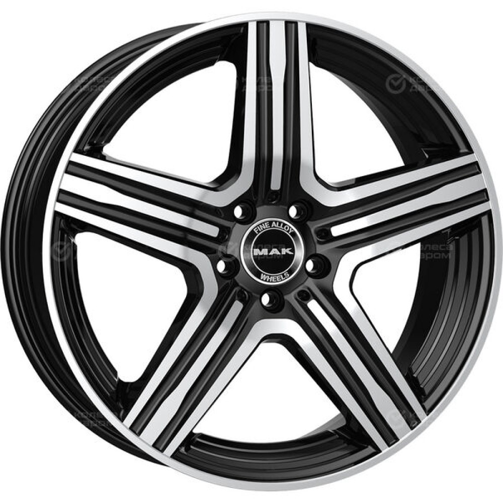 Колесный диск MAK Lewis 8xR19 5x112 ET33 DIA66.6 чёрный глянцевый с полированной лицевой частью