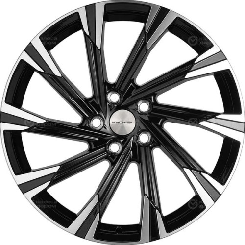 Колесный диск KHOMEN KHW1901 7.5xR19 5x114.3 ET50.5 DIA67.1 чёрный глянцевый с полированной лицевой частью