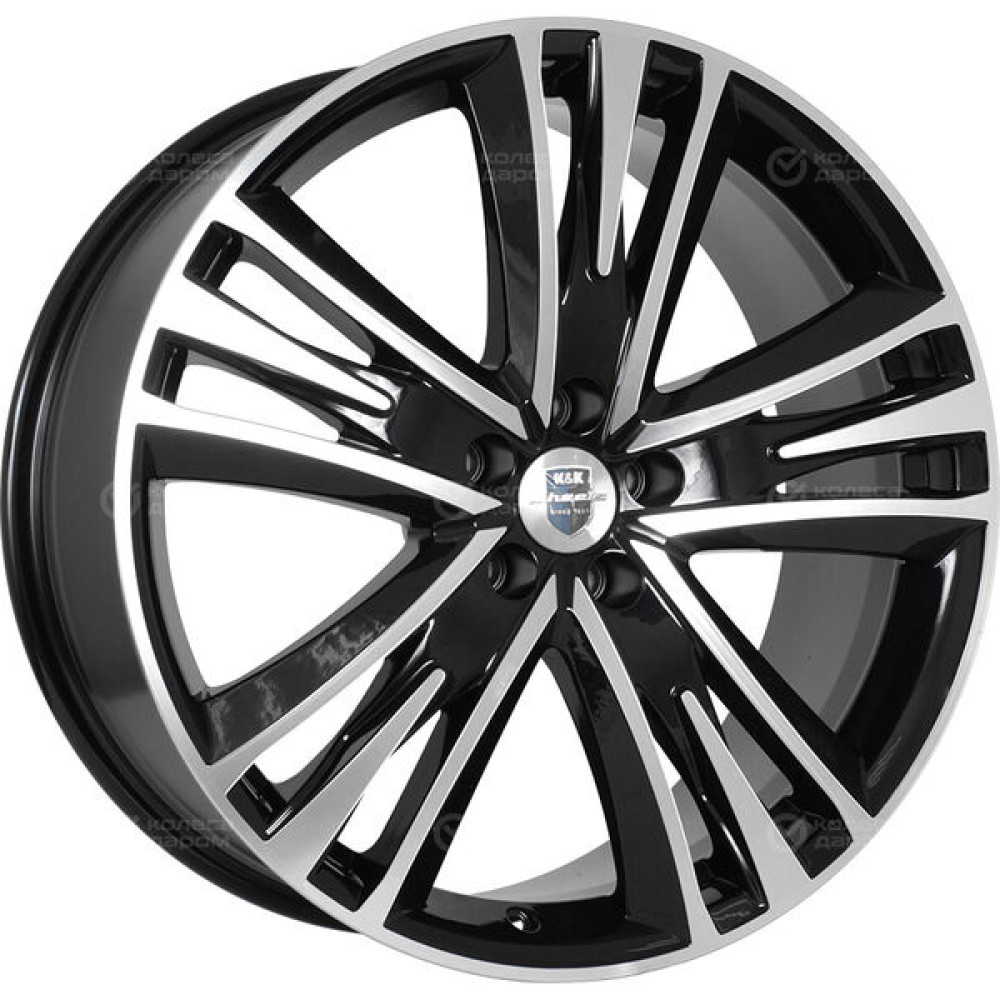 Колесный диск КиК Атлас 8.5xR20 5x114.3 ET45 DIA64.1 черный глянцевый с полированными элементами лицевой поверхности