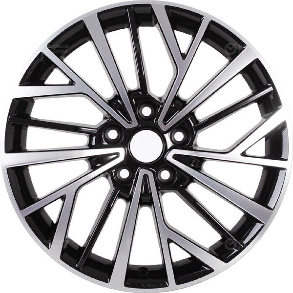 Колесный диск KHOMEN KHW1717 (ZV 17_Haval Jolion) 7xR17 5x114.3 ET37 DIA66.5 глянцевый черный с полированной лицевой частью