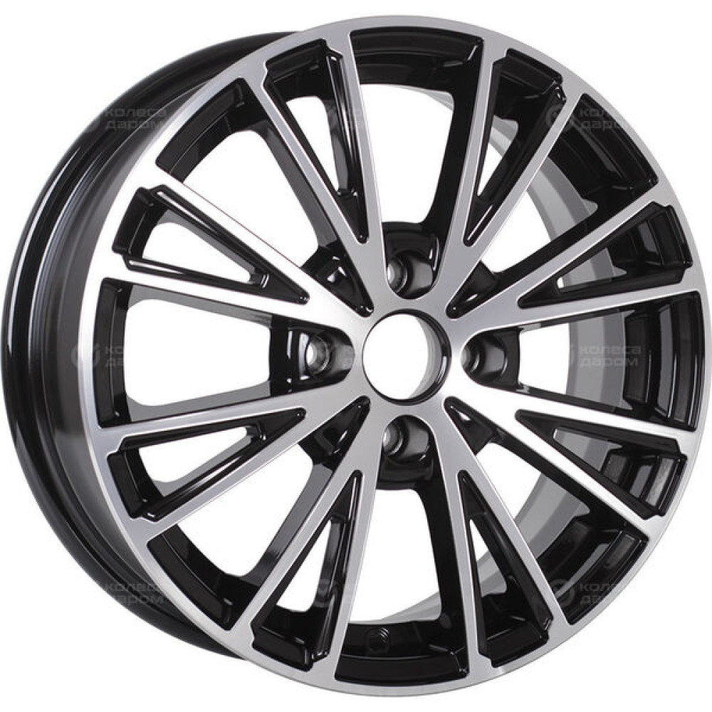 Колесный диск КиК Меандр 6xR16 4x100 ET40 DIA67.1 черный глянцевый с полированными элементами лицевой поверхности