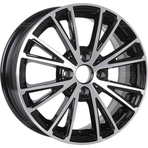 Колесный диск КиК Меандр 6xR16 4x100 ET40 DIA67.1 черный глянцевый с полированными элементами лицевой поверхности