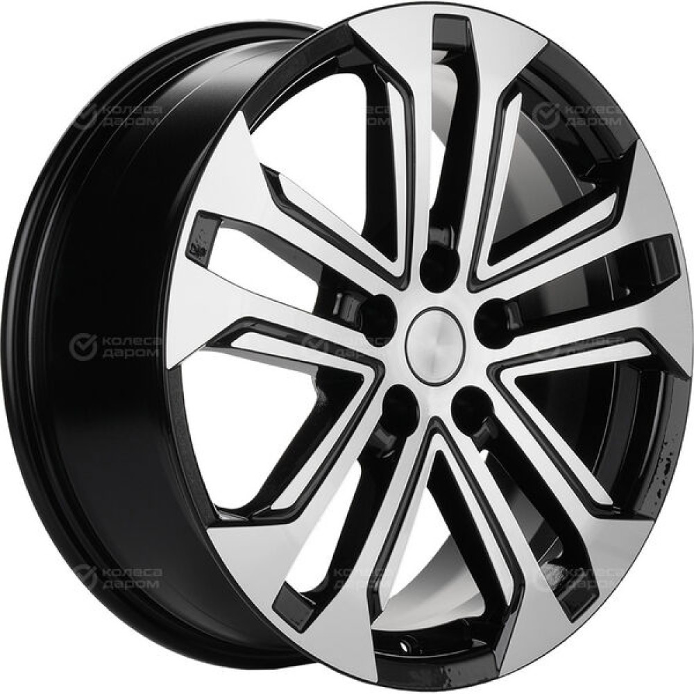 Колесный диск Carwel Витус 244 7xR18 5x108 ET36 DIA65.1 чёрный глянцевый с полированной лицевой поверхностью