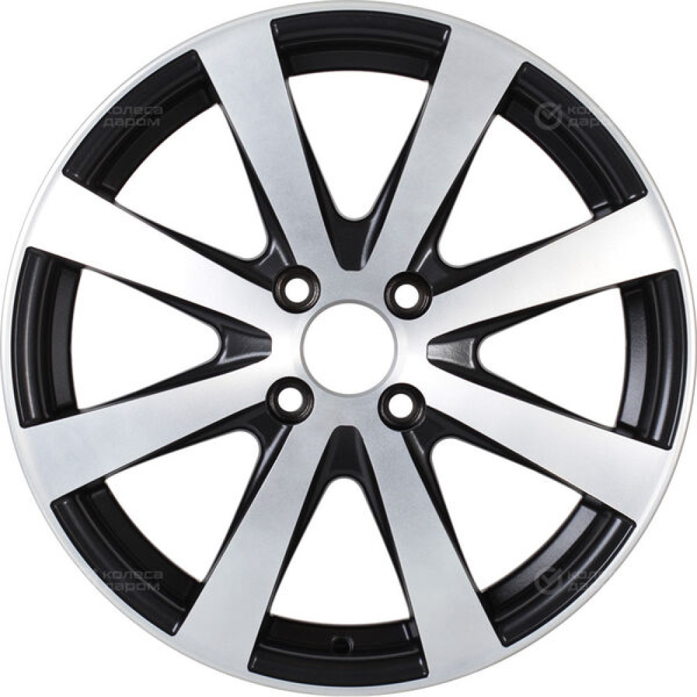 Колесный диск Tech Line 534 5.5xR15 4x100 ET45 DIA60.1 (уценка) матовый черный с полированной лицевой частью