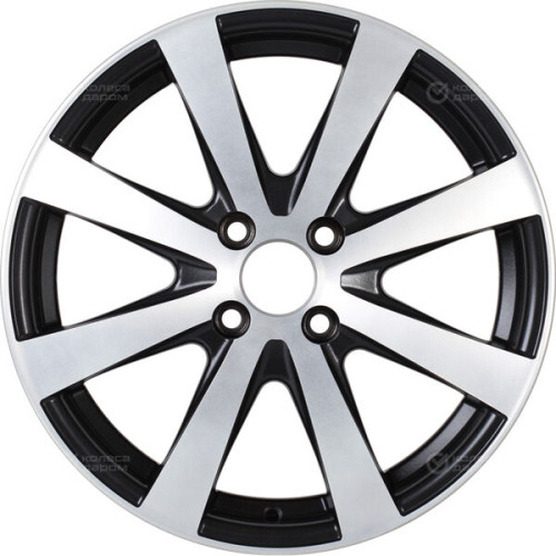 Колесный диск Tech Line 534 5.5xR15 4x100 ET45 DIA60.1 (уценка) матовый черный с полированной лицевой частью