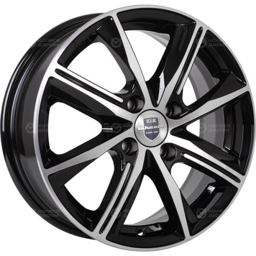 Колесный диск КиК Арнар 6xR15 4x100 ET40 DIA67.1 черный глянцевый с полированными элементами лицевой поверхности