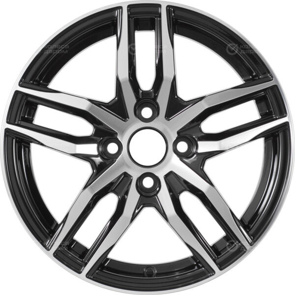 Колесный диск WUP Up125 6xR15 4x100 ET30 DIA67.1 черный глянцевый с полированными элементами лицевой поверхности