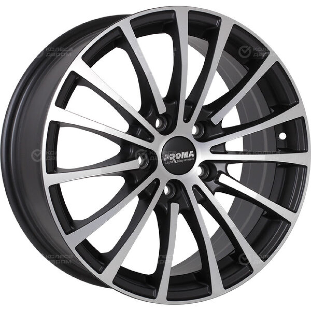 Колесный диск Proma Цунами 7xR17 5x108 ET33 DIA60.1 черный матовый с алмазной проточкой