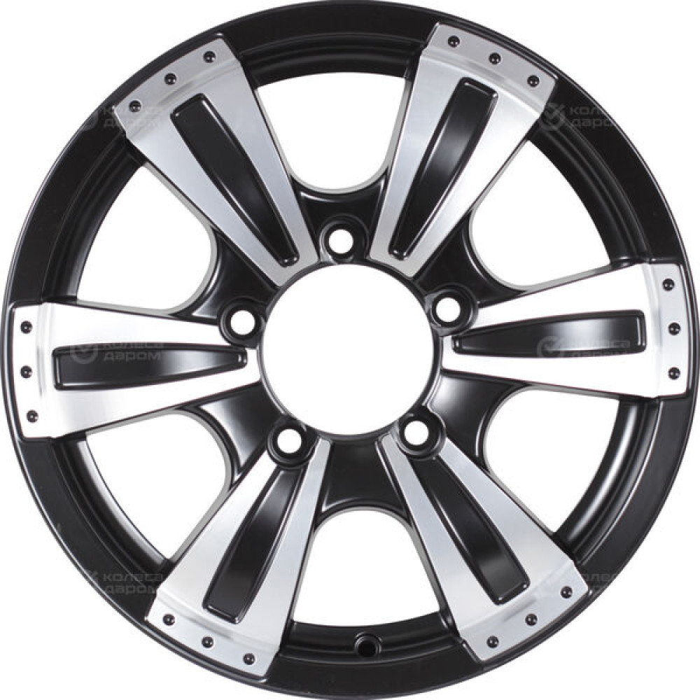 Колесный диск СКАД Рейнджер 7xR16 5x139.7 ET40 DIA98.5 черный матовый с полированным элементом