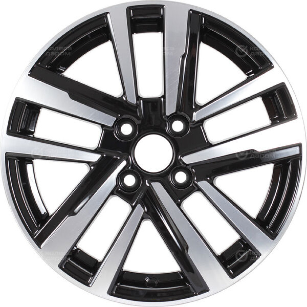 Колесный диск КиК Хант 6xR15 4x98 ET30 DIA58.5 (уценка) черный глянцевый с полированными элементами лицевой поверхности